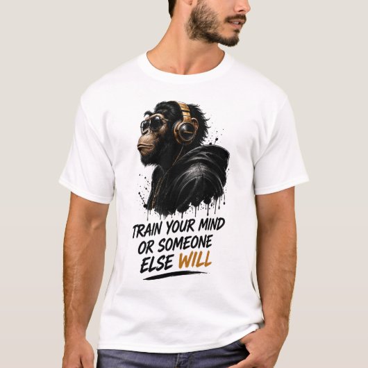 Train Je Geest Chimpansee T-shirt (Voorkant)