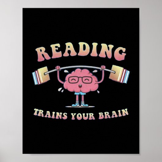 Train je hersenen lezen boeken lezer bibliothecari poster (Voorkant)