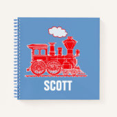 Train jongens, rood blauw notitieboek (Voorkant)