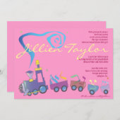 Train joodse Baby Noaming Uitnodiging Hebreeuwse M (Voorkant / Achterkant)