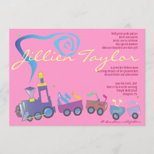 Train joodse Baby Noaming Uitnodiging Hebreeuwse M