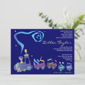 Train joodse Baby Noeming nodigitation Hebrew Boy Kaart (Staand voorkant)