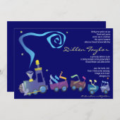 Train joodse Baby Noeming nodigitation Hebrew Boy Kaart (Voorkant / Achterkant)