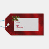 Train-kerstkerstkerstkerstkerrode Folie Cadeaulabel (Achterkant Horizontaal)