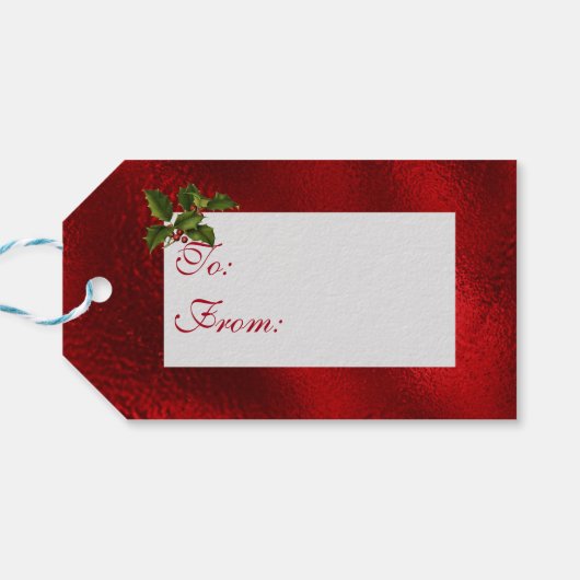 Train-kerstkerstkerstkerstkerrode Folie Cadeaulabel (Achterkant Horizontaal)