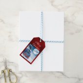 Train-kerstkerstkerstkerstkerrode Folie Cadeaulabel (Met Touw)