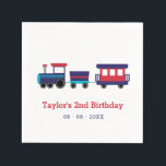 Train Kids Birthday Paper Napkins Servet<br><div class="desc">Papieren servetten met  trein</div>