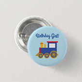Train Kind Birthday Party Ronde Button 3,2 Cm (Voorkant /achterkant)