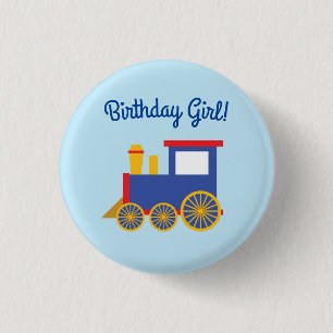 Train Kind Birthday Party Ronde Button 3,2 Cm