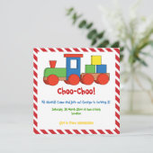 Train kinderen verjaardag rode, witte strepen kaart (Staand voorkant)