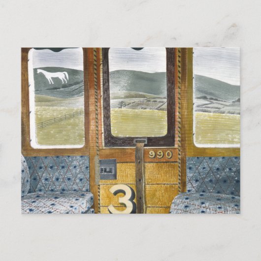 Train Landschap Landschap door Eric Ravilious Briefkaart (Voorkant)