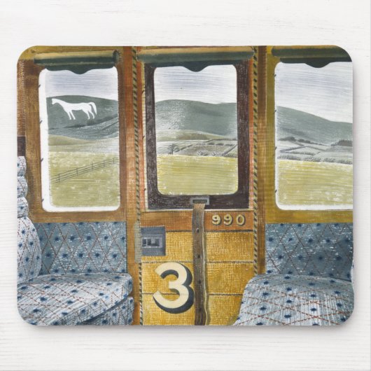 Train Landschap Landschap door Eric Ravilious Muismat (Voorkant)