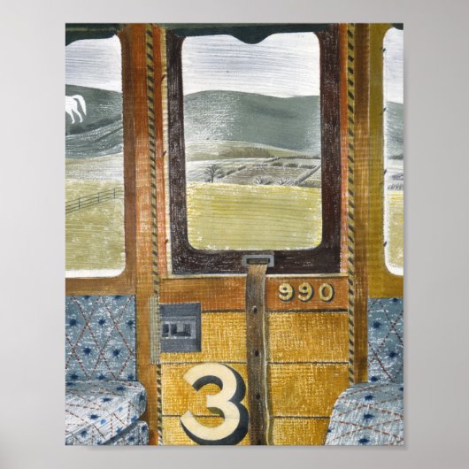 Train Landschap Landschap door Eric Ravilious Poster (Voorkant)