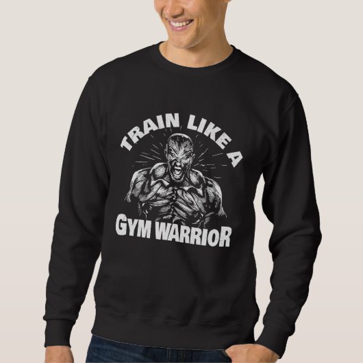 Train like a gym warrior in gym bodybuilder trui (Voorkant)