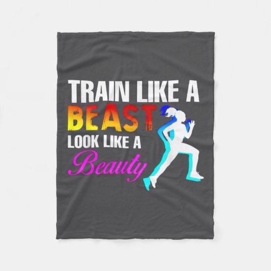 Train Like A Look Like A Beauty Fitness Fleece Deken (Voorkant)