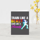 Train Like A Look Like A Beauty Fitness  Kaart (Gele Bloem)