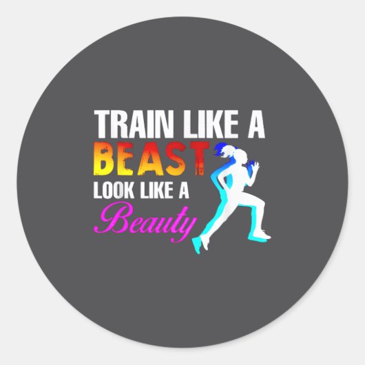 Train Like A Look Like A Beauty Fitness  Ronde Sticker (Voorkant)