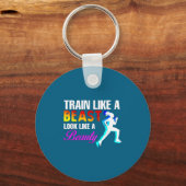 Train Like A Look Like A Beauty Fitness Sleutelhanger (Voorkant)