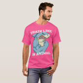 Train Like An Animal Shark Weightlifting Muscle Fi T-shirt (Voorkant volledig)