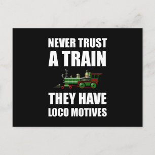 Train Loco Motives Funny Fan Briefkaart