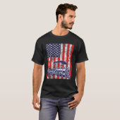 Train Locomotive Engine USA Amerikaanse vlag 4e va T-shirt (Voorkant volledig)