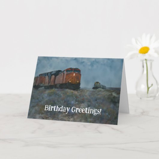 Train Locomotive Funny Pun Birthday Kaart (Kleine Plant)