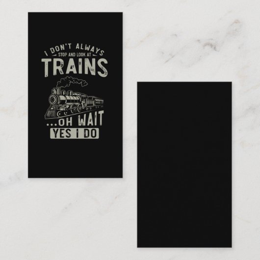 Train Lover Funny Trainspotter Railroad Visitekaartje (Voorkant / Achterkant)