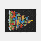 Train Lover Xmas - kerstmantrein Fleece Deken (Voorkant (Horizontaal))