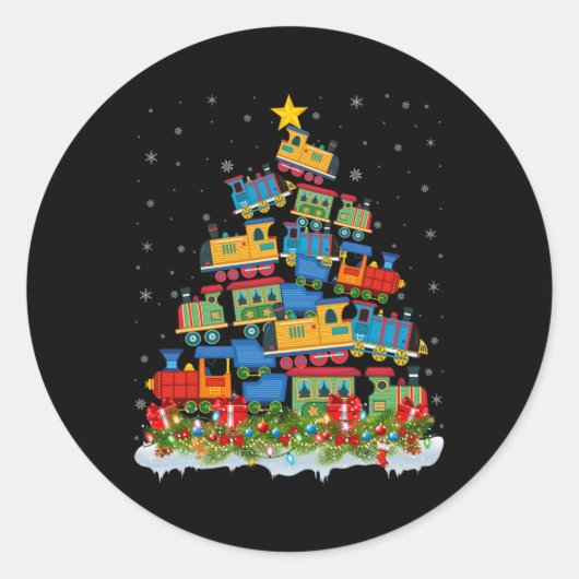 Train Lover Xmas - kerstmantrein Ronde Sticker (Voorkant)