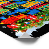 Train Lover Xmas Tree Santa Christmas Train  Poster (Hoek)