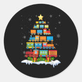 Train Lover Xmas Tree Santa Christmas Train  Ronde Sticker (Voorkant)
