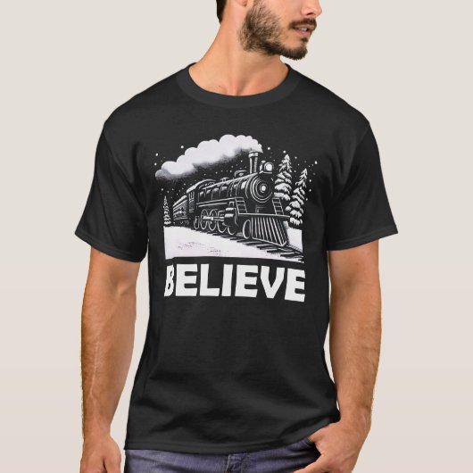 Train met kerstcadeau voor kerstmis trein in nood t-shirt (Voorkant)