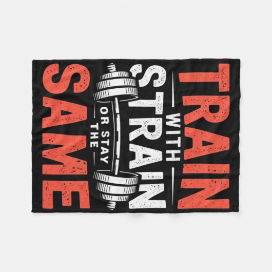 Train met spanning - Fitness Bodybuilding Workout  Fleece Deken (Voorkant (Horizontaal))