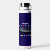 Train Monorail Autisme Asperger Sensorisch Waterfles (Achterkant)