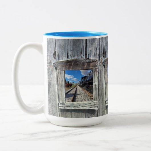 Train Mug Tweekleurige Koffiemok (Links)