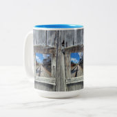 Train Mug Tweekleurige Koffiemok (Voorkant links)