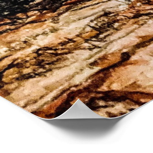 "Train naast Rogers Feedmill" gekleurd potlood Poster (Hoek)