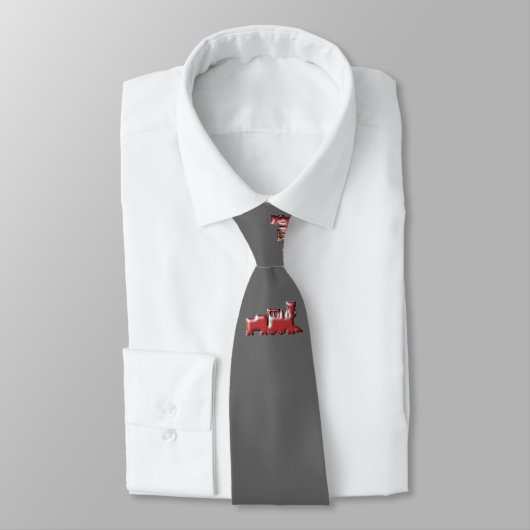 Train Necktie, ontwerp van de trein met rode relië Stropdas (Gebonden)