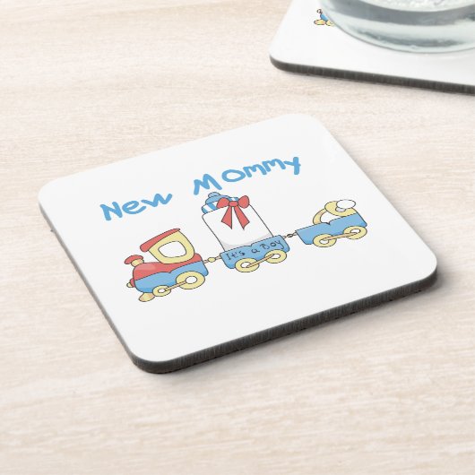 Train New Mammie Het is een Jongen Gifts Drankjes Onderzetter (Linkerzijde)