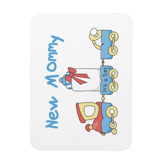 Train New Mammie Het is een Jongen Gifts Magneet (Verticaal)