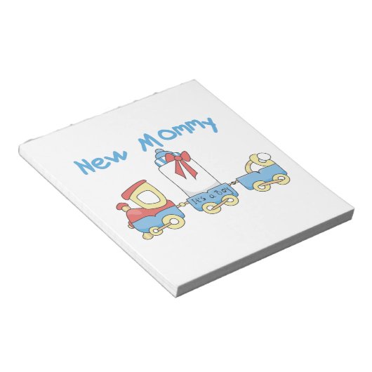 Train New Mammie Het is een Jongen Gifts Notitieblok (Schuin)