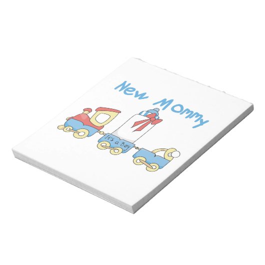 Train New Mammie Het is een Jongen Gifts Notitieblok (Linkerzijde)