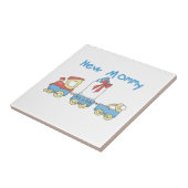 Train New Mammie Het is een Jongen Gifts Tegeltje (Zijkant)