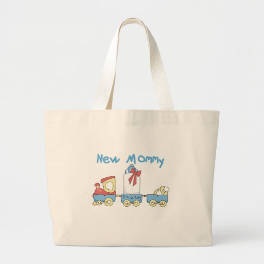Train New mammie of Boy tshirts and Gifts Grote Tote Bag (Voorkant)