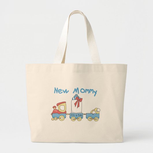 Train New mammie of Boy tshirts and Gifts Grote Tote Bag (Voorkant)