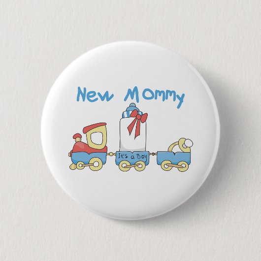 Train New mammie of Boy tshirts and Gifts Ronde Button 5,7 Cm (Voorkant)