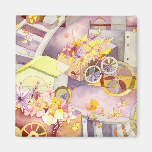 Train of Flowers Magnet (Voorkant)
