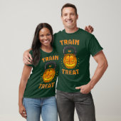 Train of trakteer pompoen kettlebell halloween t-shirt (Unisex)