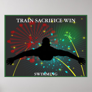 Train offe Win Swimming Poster
