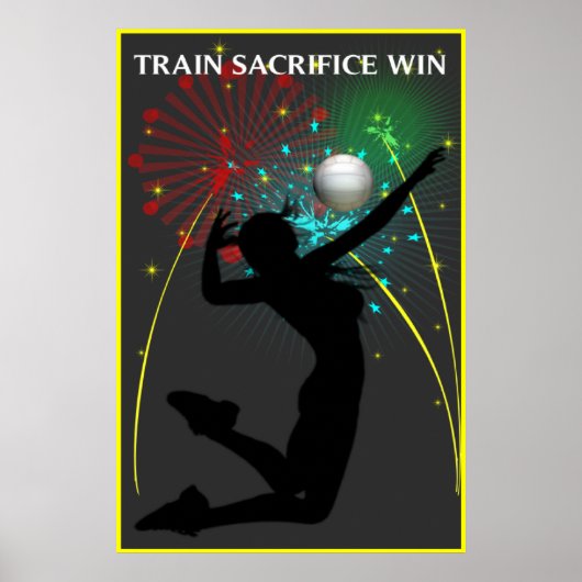Train Offe Win Volleyball Poster (Voorkant)
